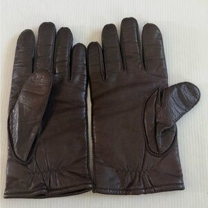 Retro Fownes Dark Brown Soft Leather Winter Glove Size L insulated